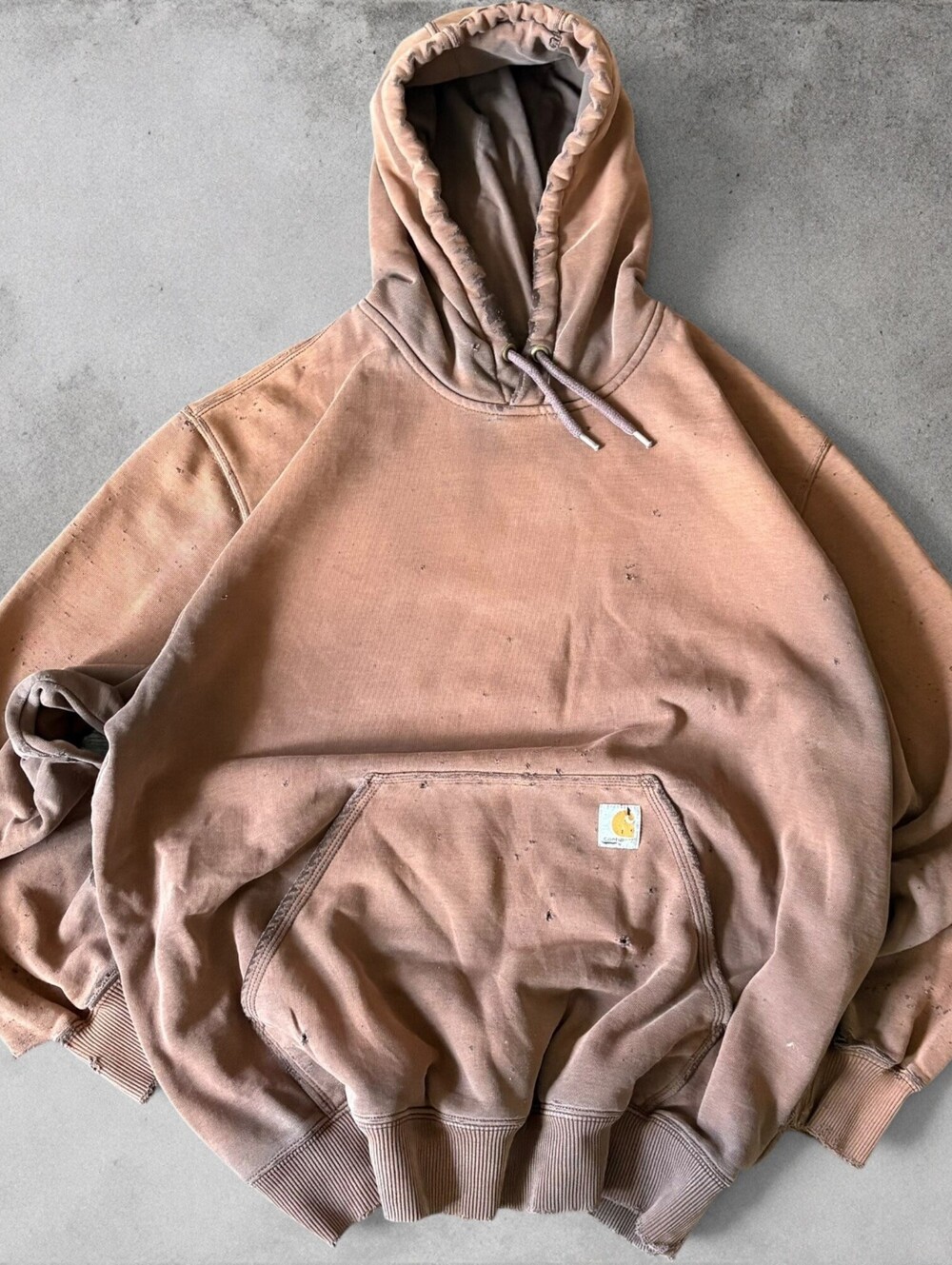 Vintage Carhartt Workwear Faded Thrashed Pullover Hooded Sweatshirt Size Mens XL